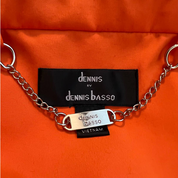 Dennis by Dennis Basso Women's Coat Size Small Orange Zipper Snap Close w/Hood - Picture 4 of 6